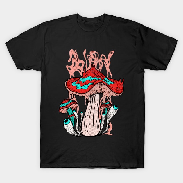 Psychedelic Mushrooms T-Shirt by Mooxy